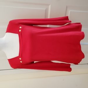 NWT Anne Klein Sport Red 3/4 Top Size Small